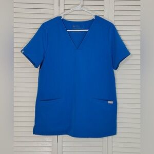 FIGS Casma Scrub Top Technical Collection FW1100 Women's V-Neck Blue Size M